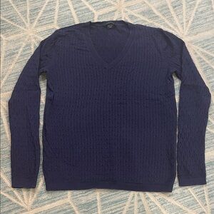 Tommy Hilfiger Navy Blue V-Neck Sweater